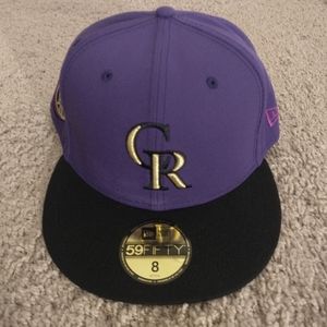 New Era 59Fifty Colorado Rockies MLB Hat size:8 color:Purple